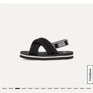 UGG Black Sandals with Slingback and Crisscross Straps